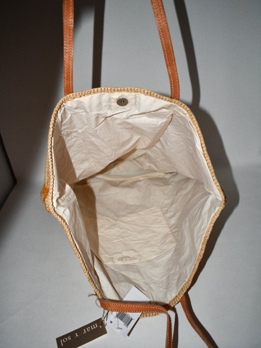 Mar Y sol Soleil Large Raffia Tote in Sun #8449-Sun NWT - Picture 4 of 6
